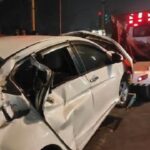 speeding truck rammed into vehicles