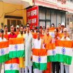 पाकिस्तान पर हुई कार्रवाई से प्रसन्न होकर निकाली तिरंगा यात्रा