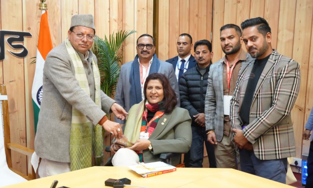 मुख्यमंत्री पुष्कर सिंह धामी से डॉ. दीपा मलिक ने की शिष्टाचार भेंट